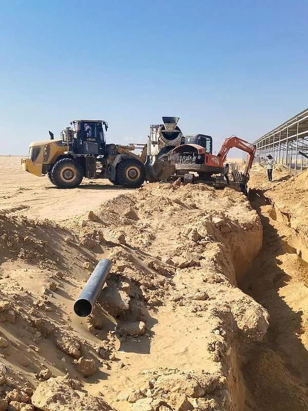 أعمال التغذية والصرف لمزرعة الماعز — قبلي قارون